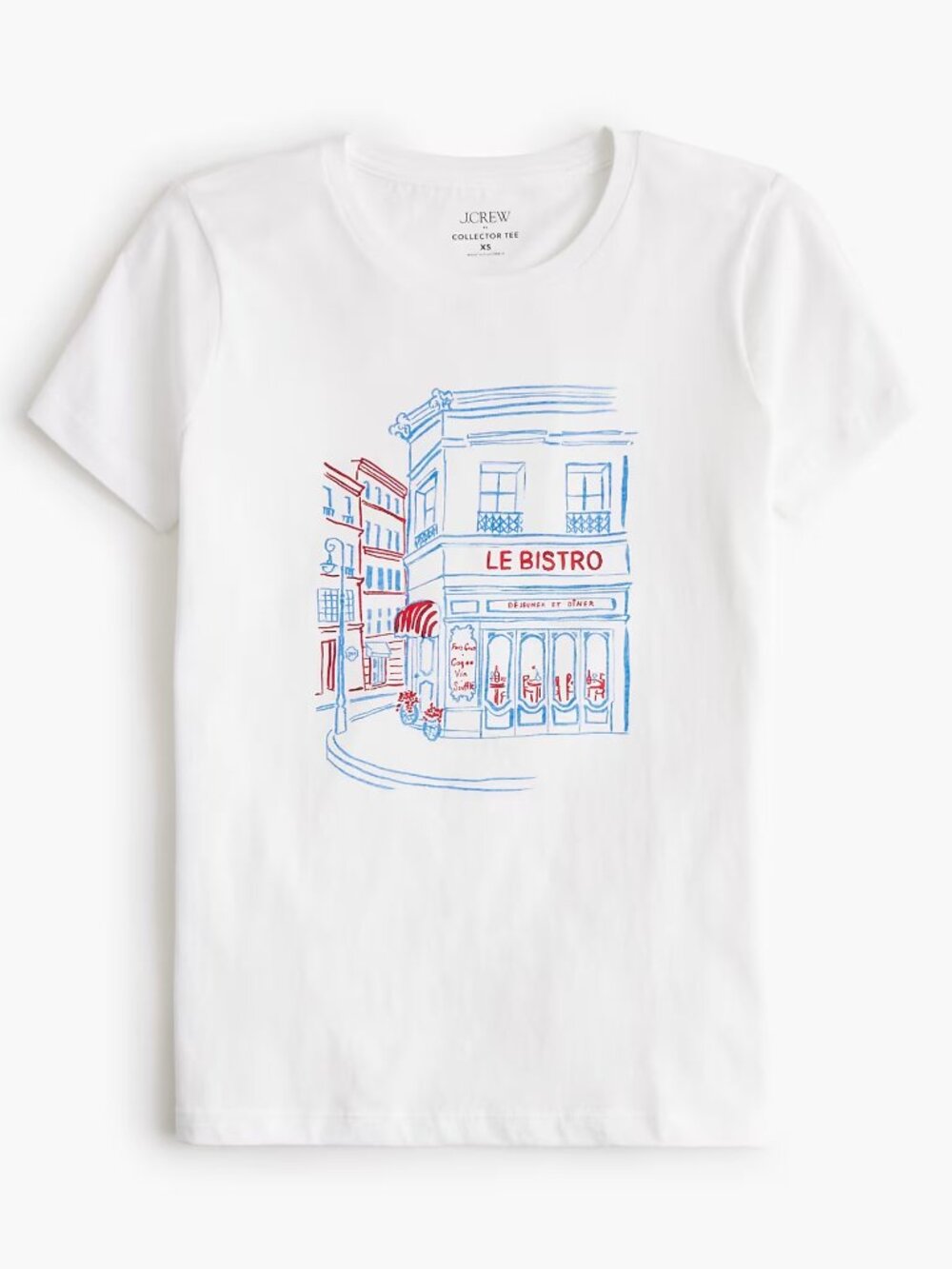 J Crew Factory NWT Bistro Graphic Tee in Le Bistro 100% Cotton size Small - Picture 9 of 9